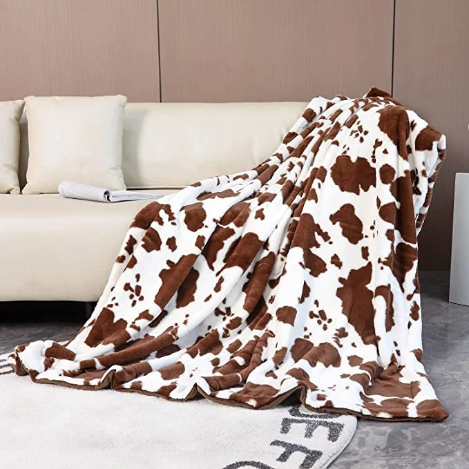 Manta de cubierta de vaca estampada