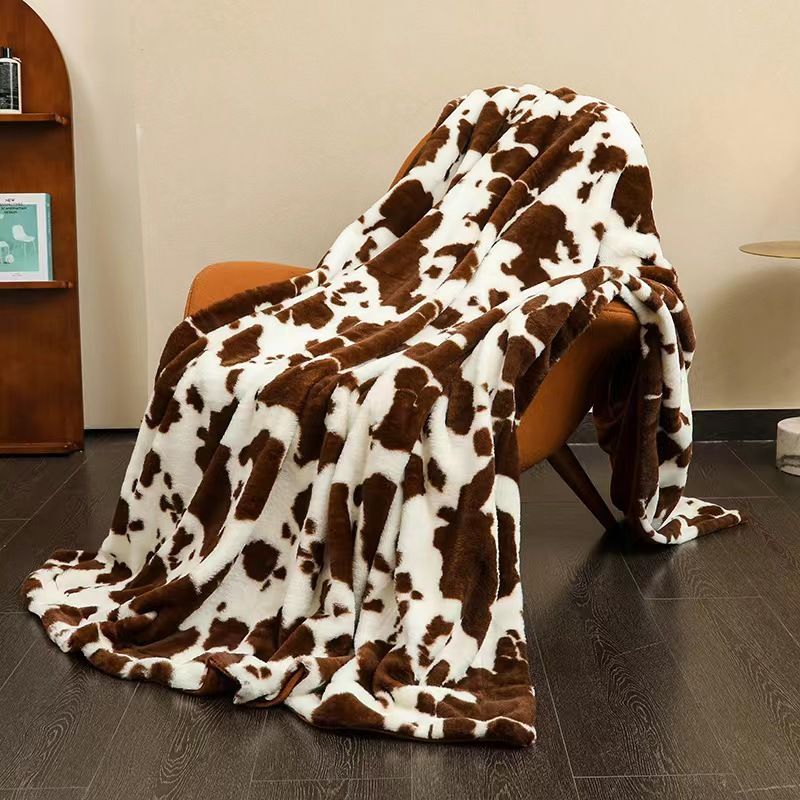 Manta con estampado de vaca
