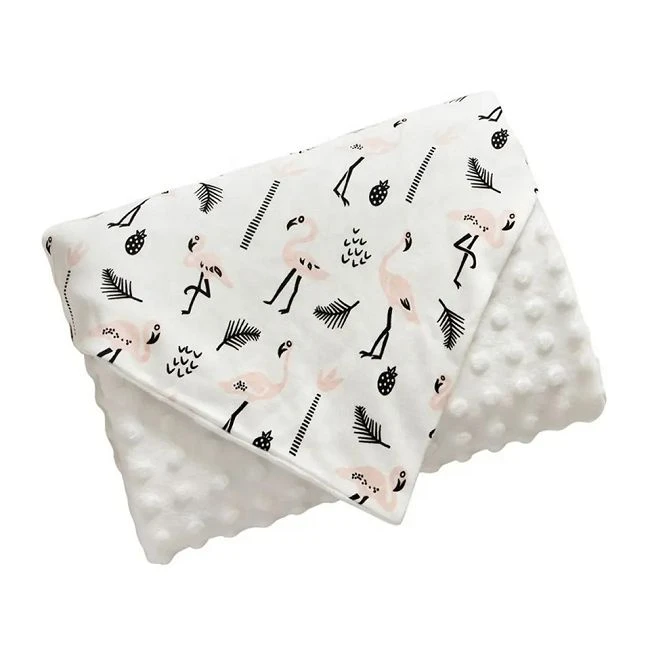 Manta de bebé de punto Minky de lana de doble capa