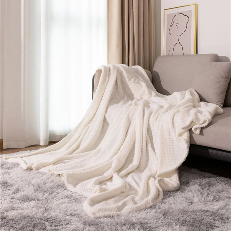 Manta polar de coral jacquard