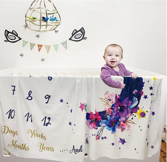 Milestone Flannel Baby Blanket