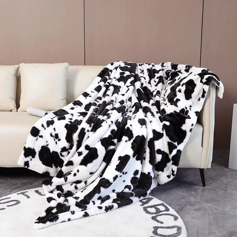 Manta de franela estampada.