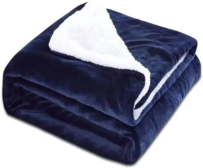 Manta Sherpa azul