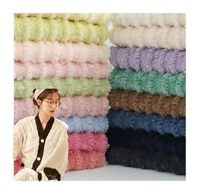 Tejidos de tela Sherpa de tejido jacquard