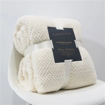 Manta de sherpa jacquard a cuadros de piña