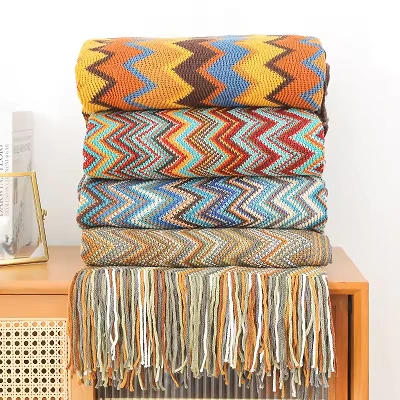 Jacquard Throw Tassel Blanket